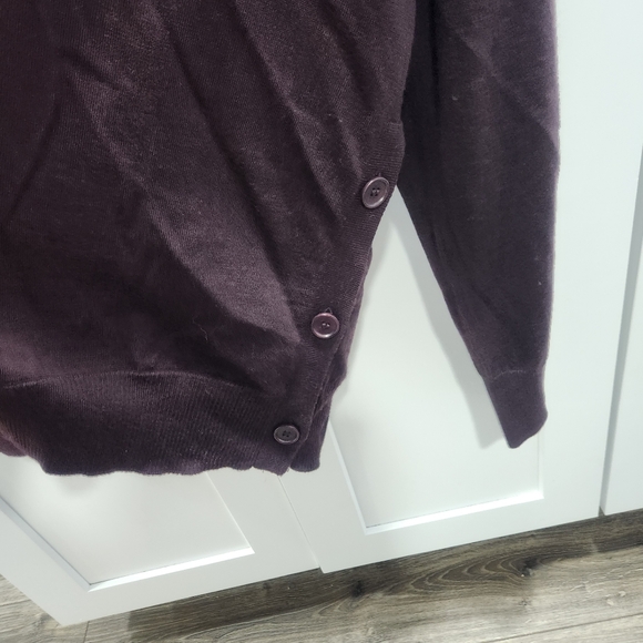 COS Side Button Merino Wool Brown Cardigan - Picture 6 of 14